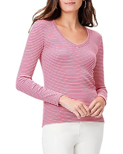 Nic + Zoe Women's Striped Long-sleeve T-shirt In Red Multi