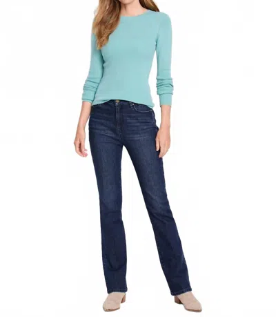Nic + Zoe Ribbed Sweater Tee In Aquamarine In Blue