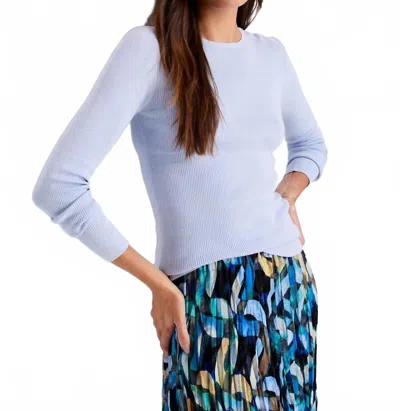 Nic + Zoe Ribbed Sweater Tee In Powder Blue