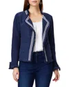 Nic + Zoe Ribbon Trim Fringe Mix Knit Jacket
