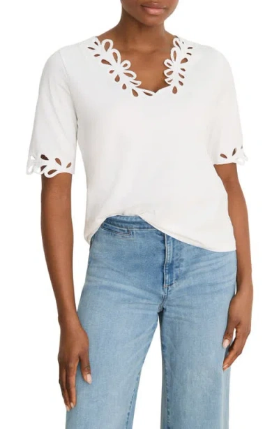 Nic + Zoe Nic+zoe Rococo Soutache Embroidered Trim Top In Animal Print