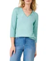 Nic + Zoe Nic+zoe 4-way Linen Blend Convertible Cardigan In Blue