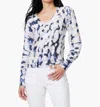 Nic + Zoe Rolling Clouds V-neck Sweater In Multi