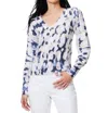Nic + Zoe Rolling Clouds V-neck Sweater In Multi