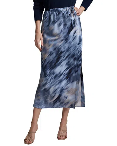 Nic + Zoe Nic+zoe Romance Silk-blend Slip Skirt In Blue