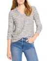 Nic + Zoe Nic+zoe Rope Shimmer Polo Top In Gray