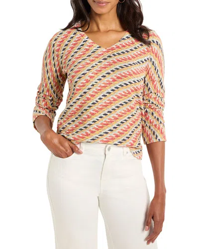 Nic + Zoe Rope Twist Sweater In Red Multi