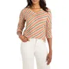 Nic + Zoe Rope Twist Sweater In Red Multi