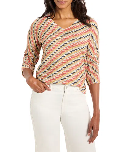 NIC + ZOE NIC+ZOE ROPE TWIST V NECK SWEATER