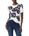 Nic + Zoe Nic+zoe Rose Bloom Short Sleeve Sweater In White