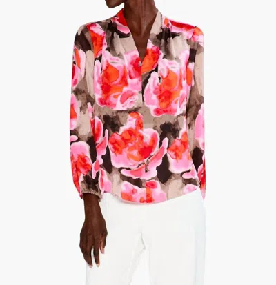 Nic + Zoe Rose Rosy Outlook Top In Pink Multi