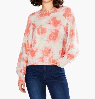 Nic + Zoe Rosy Sunset Sweater In Pink Multi