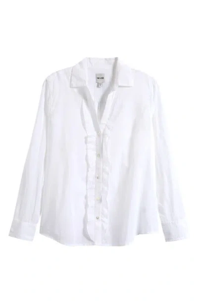 Nic + Zoe Nic+zoe Ruffle Cotton Shirt In White