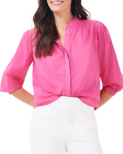 Nic + Zoe Nic+zoe Ruffle Neck Girlfriend Shirt