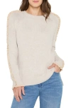 Nic + Zoe Nic+zoe Ruffle Trim Cotton & Cashmere Blend Sweater In Gray