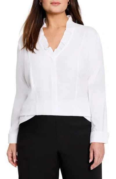 Nic + Zoe Nic+zoe Ruffled Around Shirt In White