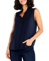 Nic + Zoe Ruffled Around Sleeveless Top In Dark Indigo