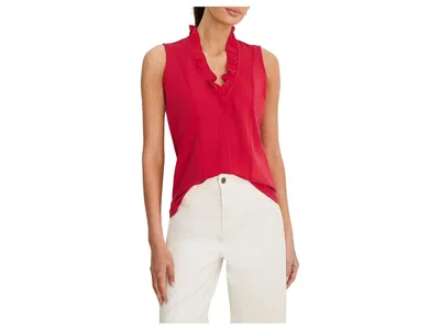 Nic + Zoe Ruffled Around Tank Top In Red