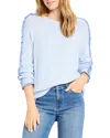 Nic + Zoe Nic+zoe Ruffled Down Sweater In Blue