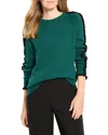 Nic + Zoe Nic+zoe Ruffled Down Sweater In Green