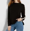 Nic + Zoe Ruffled Down Sweater In Black Onyx In Black