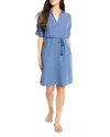 Nic + Zoe Nic+zoe Rumba Tie Belt Linen Blend Shirtdress