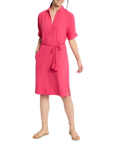 Nic + Zoe Nic+zoe Rumba Tie Belt Linen Blend Shirtdress