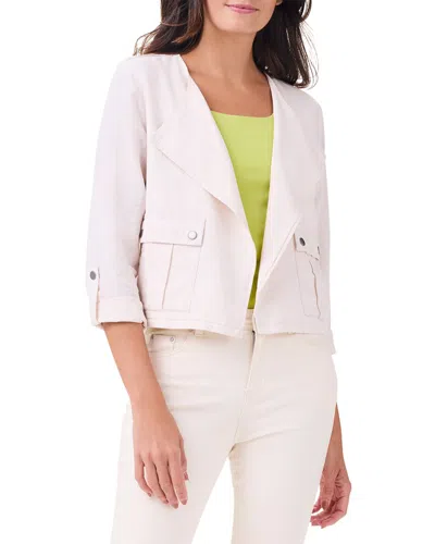 Nic + Zoe Rumba Linen Blend Moto Jacket In Canvas
