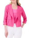 Nic + Zoe Nic+zoe Rumba Linen Blend Moto Jacket In Wild Pink