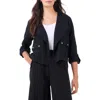 Nic + Zoe Rumba Linen Blend Moto Jacket In Black