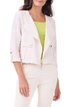 Nic + Zoe Rumba Linen Blend Moto Jacket In Canvas