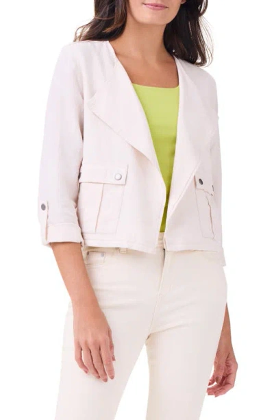 Nic + Zoe Rumba Linen Blend Moto Jacket In White