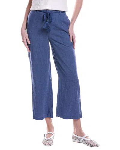 Nic + Zoe Nic+zoe Rumba Linen-blend Pant In Blue