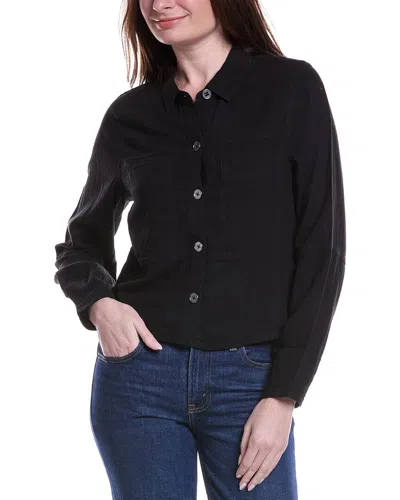 Nic + Zoe Nic+zoe Rumba Linen-blend Pocket Jacket In Black