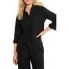 Nic + Zoe Nic+zoe Rumba Linen Blend Shirt Jacket In Black