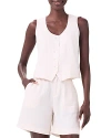 Nic + Zoe Rumba Linen Blend Vest In Canvas