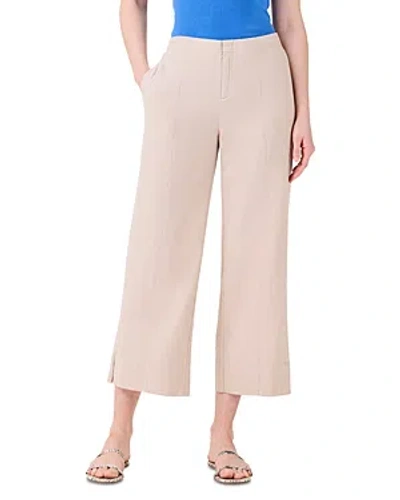 Nic + Zoe Nic+zoe Rumba Linen Blend Wide Leg Ankle Pants In Brown Rice