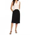 Nic + Zoe Rumba Linen Slip Skirt In Black Onyx In Black