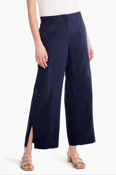 Nic + Zoe Rumba Park Wide-leg Ankle Pant In Dark Indigo In Purple