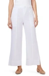 Nic + Zoe Nic+zoe Rumba Park Wide Leg Crop Organic Linen Blend Pants In Paper White