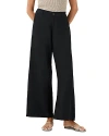 Nic + Zoe Rumba Organic Linen Blend Wide Leg Trousers In Black Onyx