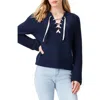 Nic + Zoe Nic+zoe Petites Sailor V Neck Sweater In Dark Indigo