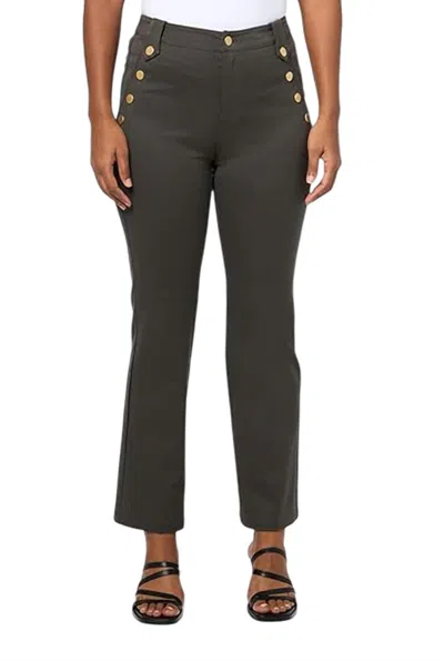Nic + Zoe Sailor Demi Boot Pant In Hickory In Black