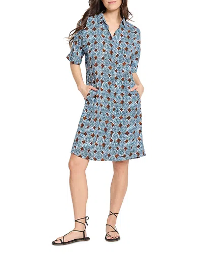 Nic + Zoe Nic+zoe Devon Sand Dollar Print Shirtdress In Blue Multi