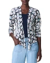 Nic + Zoe Sand Dollar 4-way Linen Blend Cardigan In Aqua Multi