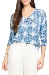 Nic + Zoe Nic+zoe Sand Dollar Supersoft Sweater In Blue Multi