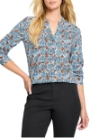 Nic + Zoe Sand Dollar Long Sleeve Top In Blue Multi In Blue Multi