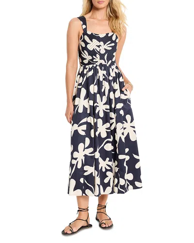 Nic + Zoe Nic+zoe Sarah Glowing Flower Stretch Cotton Midi Sundress