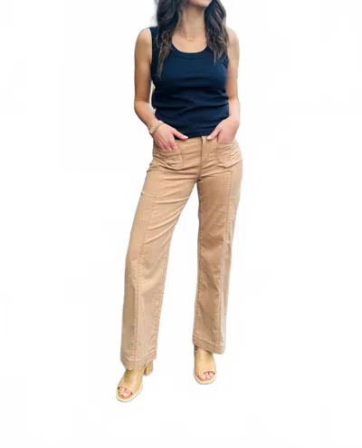 Nic + Zoe Sateen Wide Leg Pant In Burro In Brown