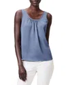 Nic + Zoe Satin Chiffon Scoop Neck Tank In Slate
